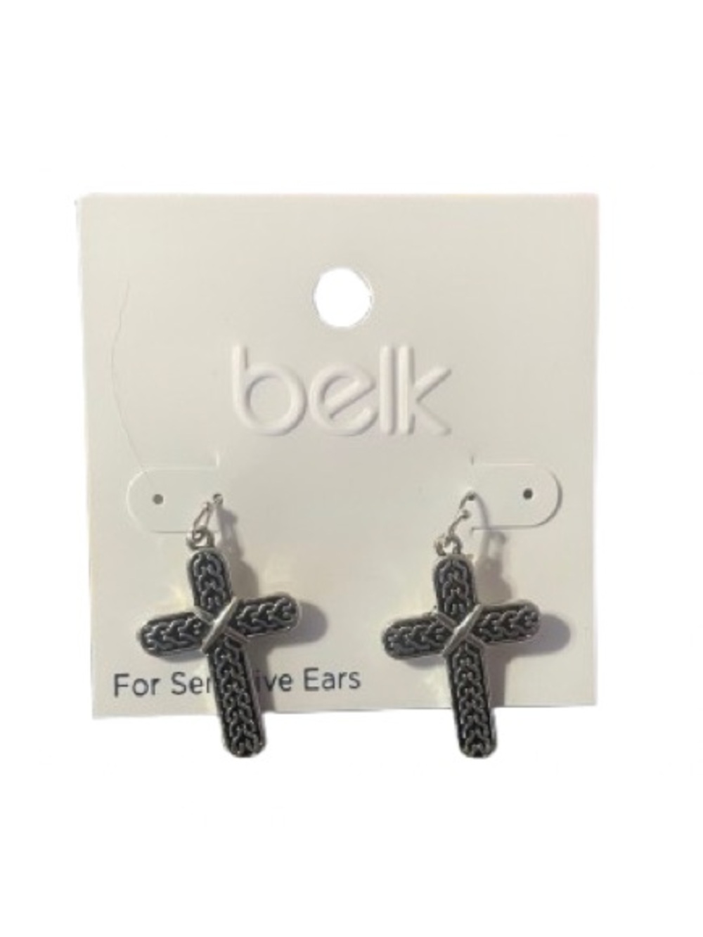 Belk Intricate Silver tone Celtic Cross Earrings for Sensitive Ears